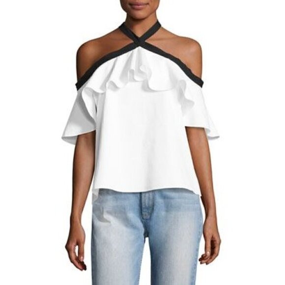 Alice + Olivia Tops - NWT Alice and Olivia Alyssa Off-the-Shoulder Halter Top Size XS